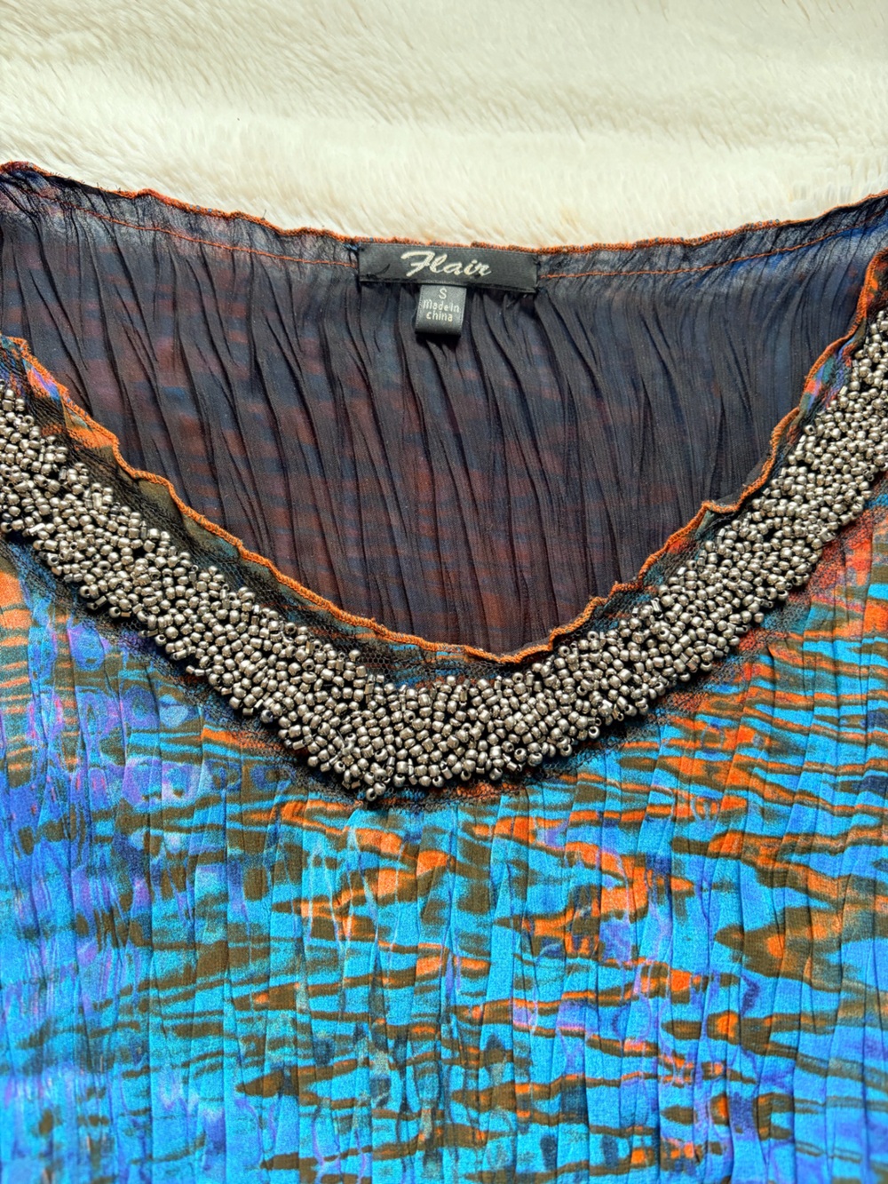 🖤💙 Vintage Y2K Beaded Mesh Top | Fairy Grunge Boho Indie Sleaze Artsy Euro 🖤💙 - Picture 4 of 12